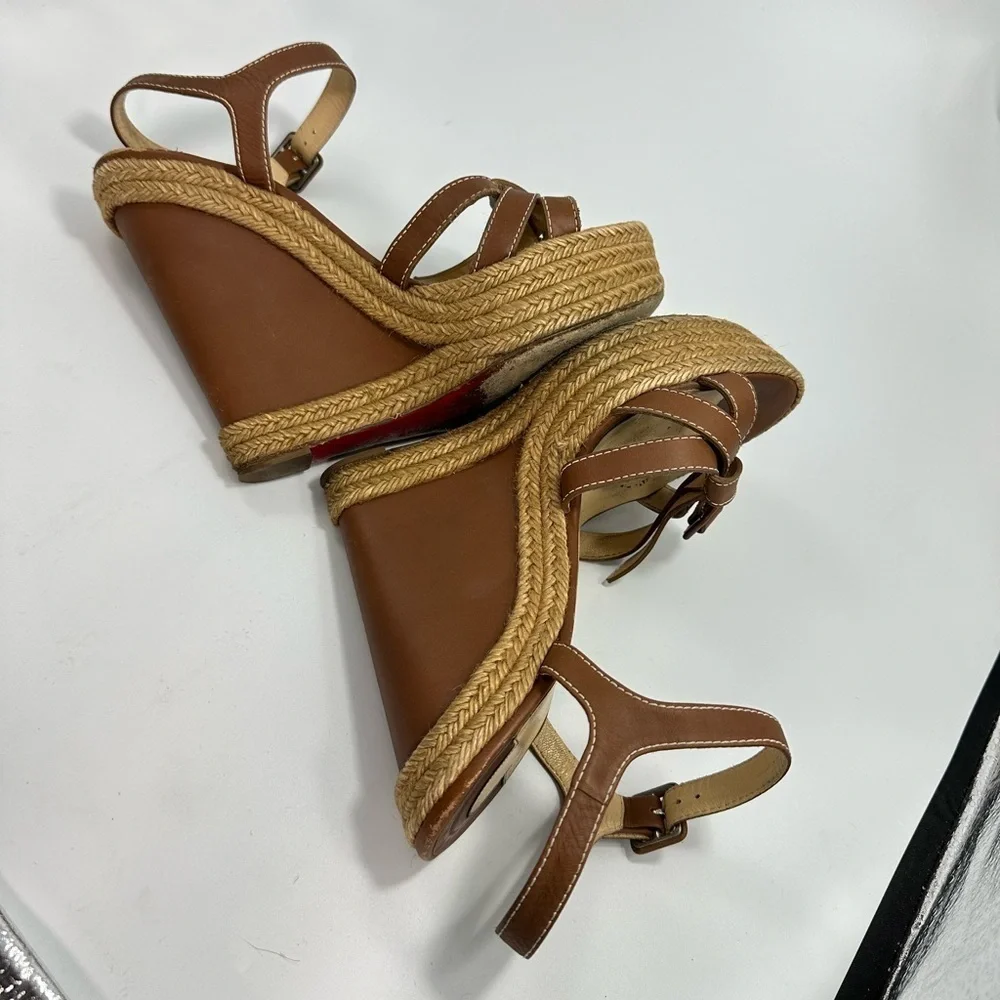 Christian Louboutin Anabela Caramelo espadrille wedges size 11